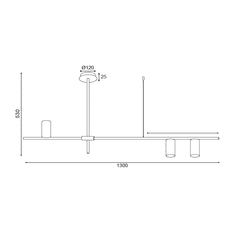 ACA  Závěsné svítidlo ARISTO max. 3x35W/GU10/230V/IP20, mosaz