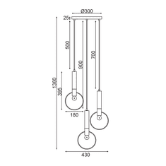 ACA  Závěsné svítidlo MIRACOLO max. 3x40W/E27/230V/IP20