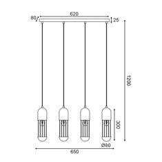 ACA  Závěsné stropní svítidlo LAB max. 4x60W/E27/230V/IP20, bílé