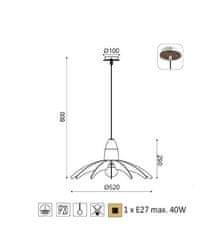 ACA  Závěsné svítidlo ALPS, průměr 52 cm