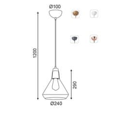 ACA  Závěsné stropní svítidlo CIELOS max. 40W/E27/230V/IP20, lesklá měď