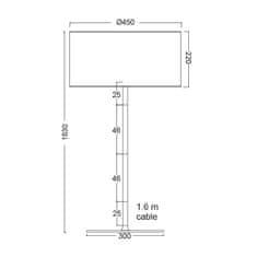 ACA  Stojací lampa YASMINE max. 60W/E27/230V/IP20, černá, průměr 450mm