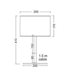 ACA  Stolní lampa YASMINE max. 60W/E27/230V/IP20, bílá, průměr 250mm