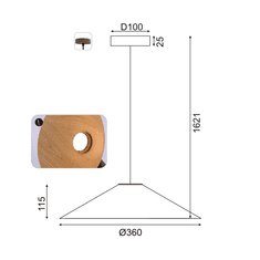 ACA  LED závěsné svítidlo NAIROBI max. 7W/GX53/230V/150°/IP20, tmavé dřevo