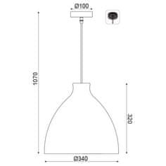 ACA  Závěsné svítidlo OIA max. 40W/E27/230V/IP20, tmavé dřevo, průměr 34 cm