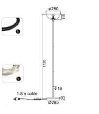 ACA  Stojací lampa BASICO 40W/E27/230V/IP20, barva chromu