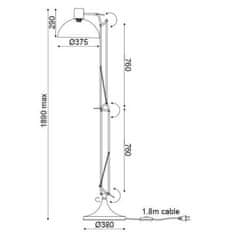 ACA  Retro stojací lampa FREDDIE max. 60W/E27/230V/IP20, matná bílá