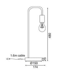 ACA  Stolní lampa NAXOS max. 60W/E27/230V/IP20, mentolová