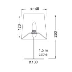 ACA  Stolní lampa HARPY max. 40W/E14/230V/IP20