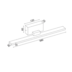 ACA  LED nástěnné svítidlo CHLOE 16W/230V/3000K/1040Lm/120°/IP44, černá barva