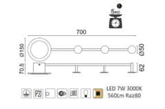 ACA  LED nástěnné svítidlo VALENTINO 7W/230V/3000K/560Lm/270°/IP20, černé