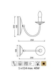 ACA  Nástěnné svítidlo ACCRA max. 40W/E14/230V/IP20