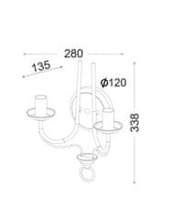 ACA  Nástěnné svítidlo PALMYRA max. 2x60W/E14/230V/IP20