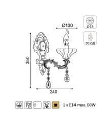 ACA  Nástěnné svítidlo SARTO max. 60W/E14/230V/IP20