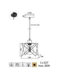 ACA  Závěsné svítidlo ANDY max. 60W/E27/230V/IP20