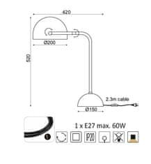 ACA  Stolní lampička OCEANUS max. 60W/E27/230V/IP20