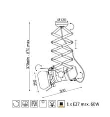 ACA  Závěsné svítidlo ALMODOVAR max. 60W/E27/230V/IP20