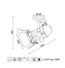 ACA  Stropní svítidlo ALMODOVAR max. 60W/E27/230V/IP20