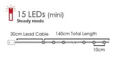 ACA Lightning  LED dekorační girlanda - Sněhuláci, teplá bílá barva, 2xAA, 170 cm