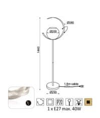 ACA  Stojací lampa IPARELLE max. 40W/E27/230V/IP20