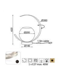 ACA  Stolní lampa IPARELLE max. 40W/E27/230V/IP20