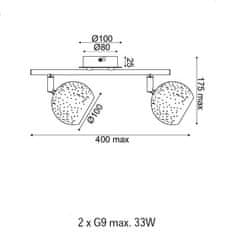 ACA  Přisazené bodové svítidlo PLANETARIO max. 2x33W/G9/230V/IP20, bílé