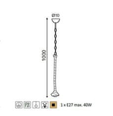 ACA  Závěsné lanové svítidlo max. 40W/E27/230V/IP20