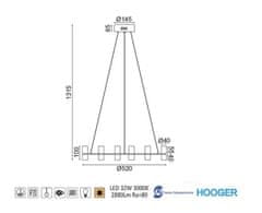 ACA  LED závěsné svítidlo IONIAN 32W/230V/3000K/2880Lm/360°/IP20, Flicker free