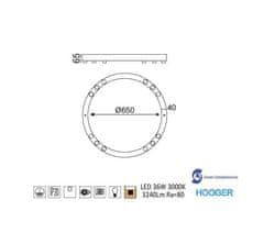 ACA  LED stropní svítidlo MAGNETO 36W/230V/3000K/3240Lm/270°/IP20, Flicker free