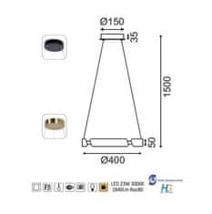 ACA  LED závěsné svítidlo THEMIDA 23W/230V/3000K/1840Lm/360°/IP20, Flicker free