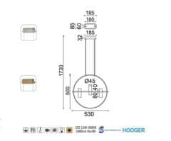 ACA  LED závěsné svítidlo IONIAN 12W/230V/3000K/1080Lm/360°/IP20, Flicker free