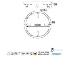 ACA  LED stropní svítidlo MAGNETO 48W/230V/3000K/4320Lm/270°/IP20, Flicker free