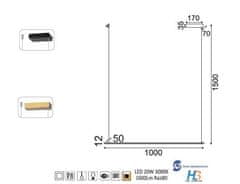 ACA  LED závěsné svítidlo ATLANTIS 20W/230V/3000K/1600Lm/180°/IP20, Flicker free