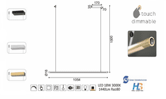 ACA  LED závěsné svítidlo AVENUE 18W/230V/3000K/1440Lm/120°/IP20/DIM, Flicker free