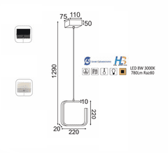 ACA  LED závěsné svítidlo EUCLID1 8W/230V/3000K/780Lm/360°/IP20