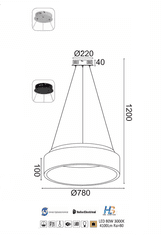 ACA  LED závěsné svítidlo APOLLO 80W/230V/3000K/4100Lm/360°/IP20, Flicker free