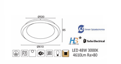 ACA  LED stropní svítidlo DIANA 48W/230V/3000K/4610Lm/270°/IP20, Flicker free, bílé