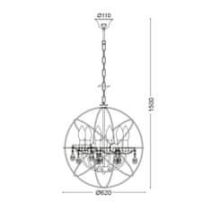 ACA  Závěsné svítidlo CATANIA max. 6x40W/E14/230V/IP20, průměr 62cm