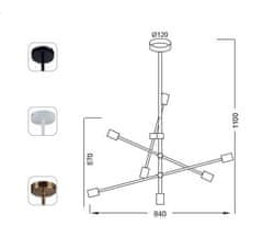 ACA  Závěsné svítidlo LUTHER max. 7x60W/E27/230V/IP20, bílé