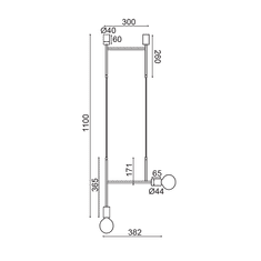 ACA  Závěsné svítidlo KYOTO max. 2x60W/E27/230V/IP20, černé