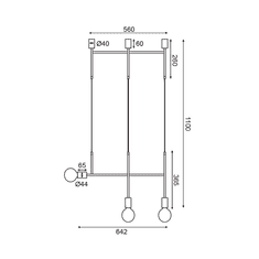 ACA  Závěsné svítidlo KYOTO max. 3x60W/E27/230V/IP20, černé