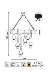 ACA  Závěsné lanové svítidlo MERLIN max. 6x40W/E27/230V/IP20