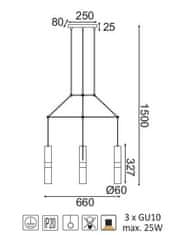 ACA  Závěsné svítidlo DA VINCI max. 3x25W/GU10/230V/IP20