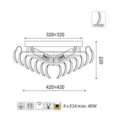 ACA  Stropní svítidlo VICA max. 4x40W/E14/230V/IP20