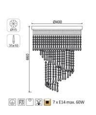 ACA  Stropní svítidlo ITEA max. 7x60W/E14/230V/IP20