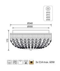 ACA  Stropní svítidlo ROSE max. 3x60W/E14/230V/IP20