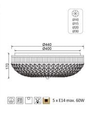 ACA  Stropní svítidlo ROSE max. 5x60W/E14/230V/IP20