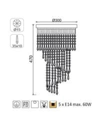 ACA  Stropní svítidlo ITEA max. 5x60W/E14/230V/IP20