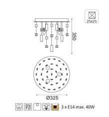 ACA  Stropní svítidlo SOMER max. 3x40W/E14/230V/IP20