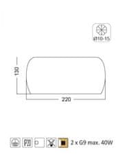 ACA  Stropní svítidlo YVONNE max. 2x40W/G9/230V/IP20